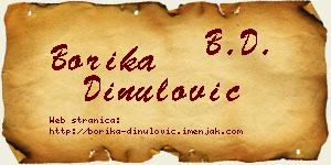 Borika Dinulović vizit kartica